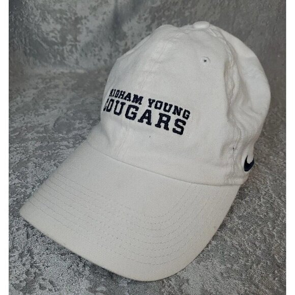 SOLD! NOT AVAIL! Brigham Young Cougars Strapback Dad Hat White Relaxfit RARE cap - Picture 2 of 11